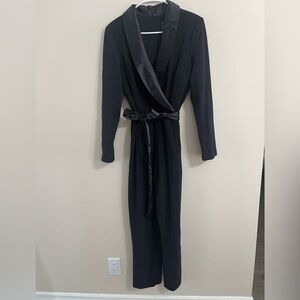 Adrianna Papell Black Dress with Satin Accents